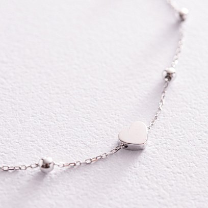 Браслет "Сердечко" в білому золоті б05187 №3