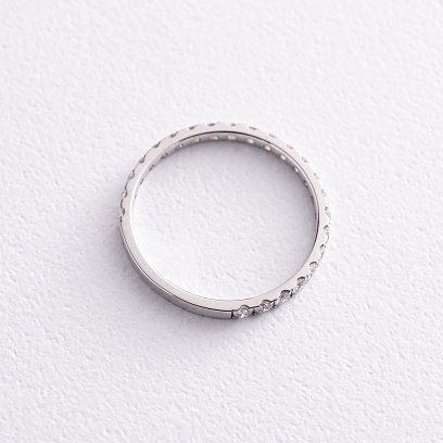 Каблучка доріжка  в білому золоті з діамантами 210451121 №4