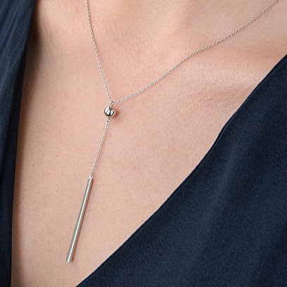 Кольє "Хлоя" з кулькою в білому золоті кол01936 №6