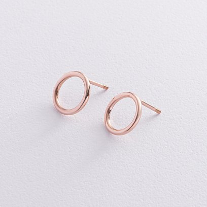 Золоті сережки "Кругообіг" (1.25 см) с06682 №3