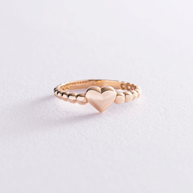 Золота каблучка "Серце" к06877 від ювелірного магазину Онікс