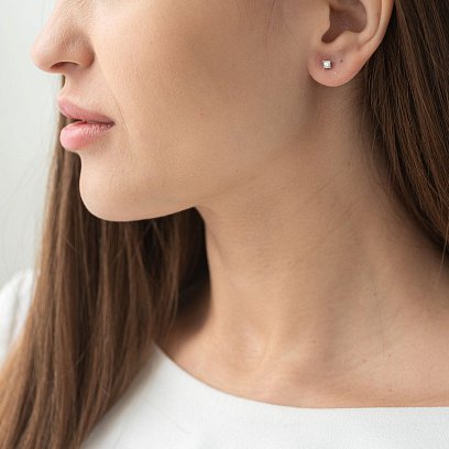 Золоті сережки-пусети (діамант) сб0212 №2