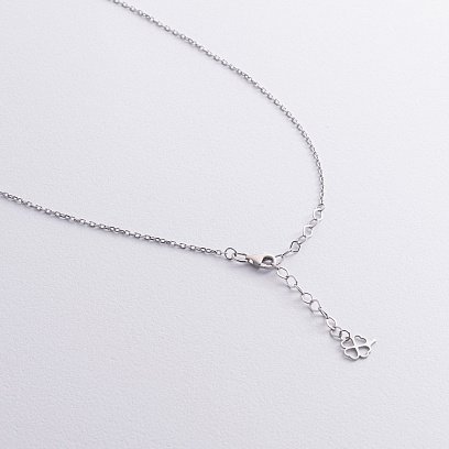 Срібне кольє "Конюшина" (онікс) 181307 №5