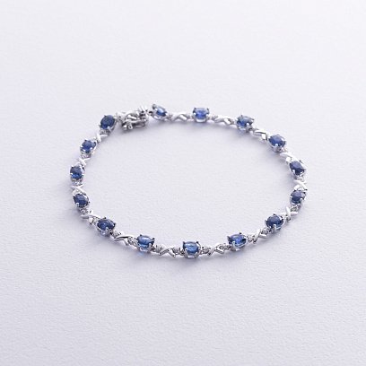 Золотой браслет с бриллиантами и сапфирами бб0040nl