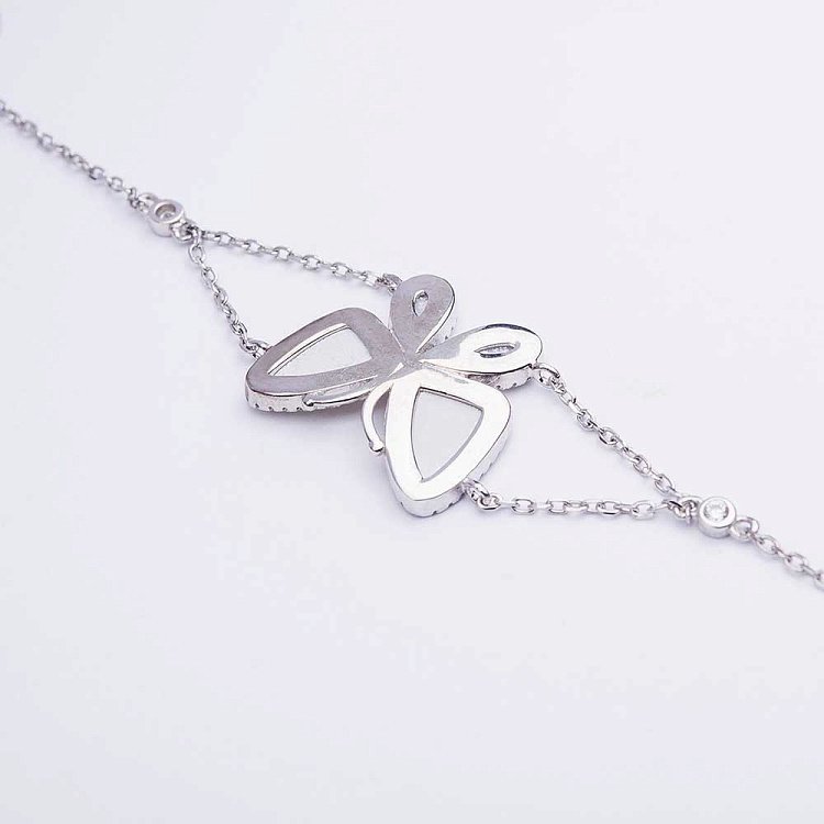 Серебряный браслет "Бабочка" с перламутром и фианитами 14953 от ювелирного магазина Оникс - 4