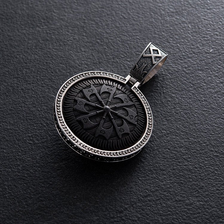 Срібний кулон "Ведмідь" з ебеновим деревом та фіанітами  947 від ювелірного магазину Онікс - 20