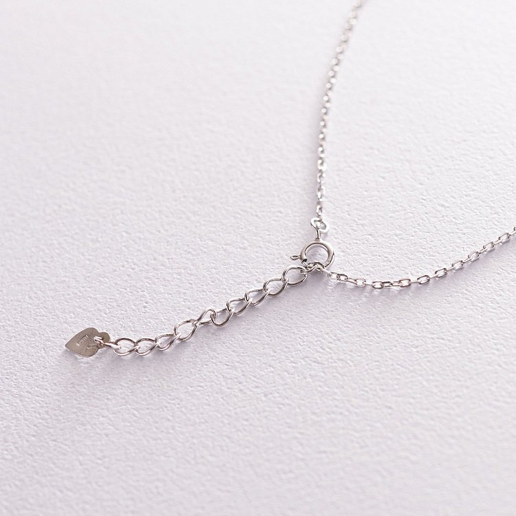 Срібне кольє з одним фіанітом 181092 від ювелірного магазину Онікс - 2