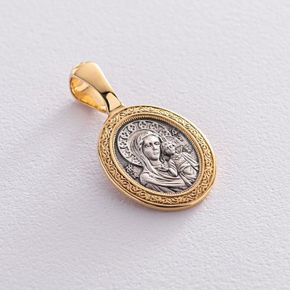 Срібна підвіска "Миколай Чудотворець. Казанська Божа Матір" 133075 №5