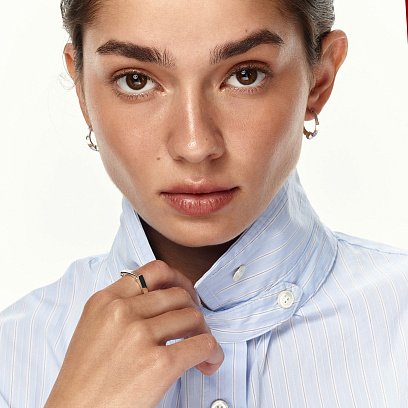 Срібні сережки - кільця "Alessia" 123398 №2