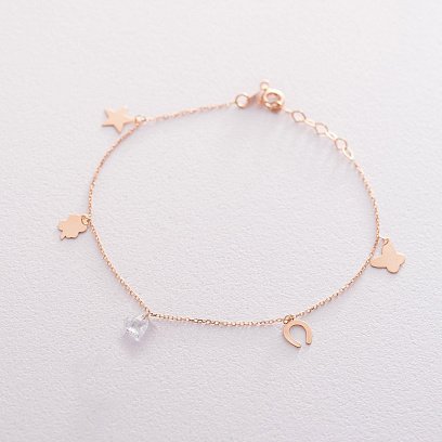 Золотий браслет з фіанітом б04238