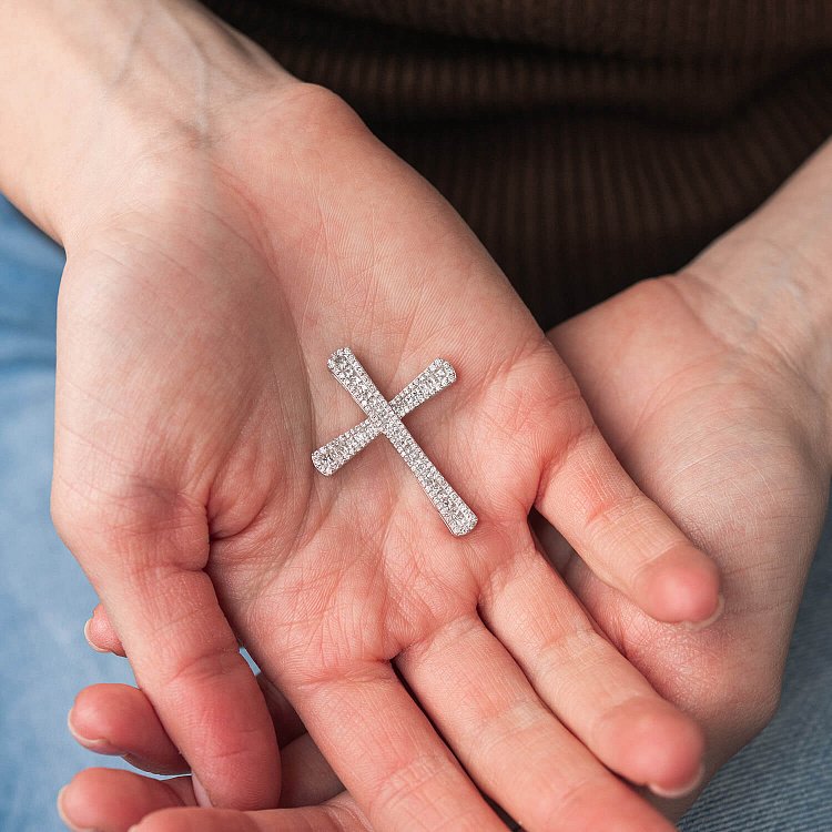 Золотой крестик с бриллиантами пб0167са от ювелирного магазина Оникс - 6