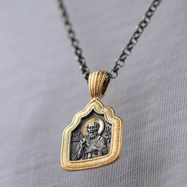 Ладанка "Святитель Николай Чудотворец" 132898 от ювелирного магазина Оникс - 3