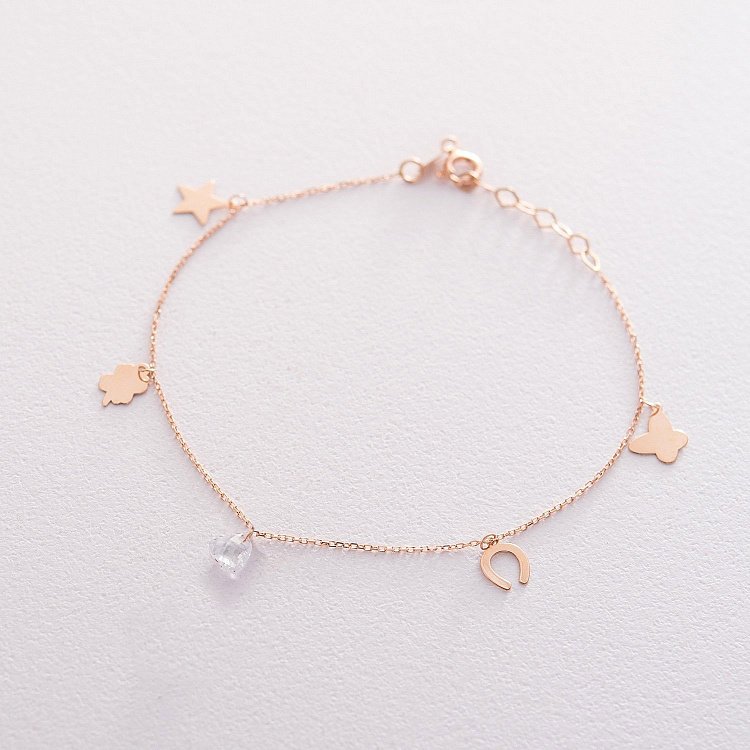 Золотий браслет з фіанітом б04238 від ювелірного магазину Онікс