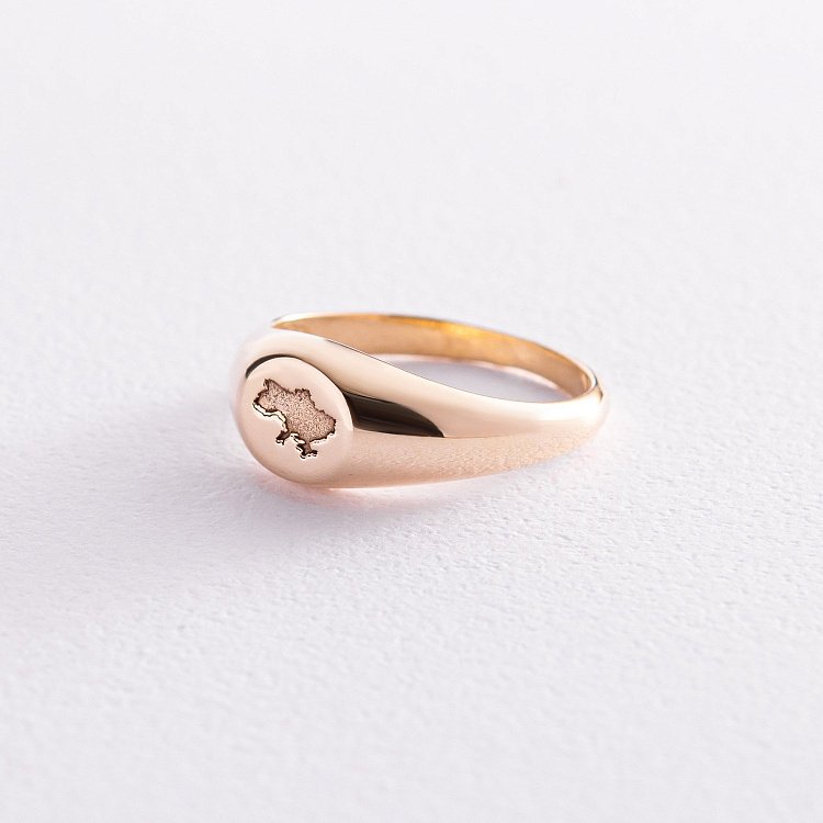 Печатка "Карта України" у жовтому золоті к06720укр від ювелірного магазину Онікс - 2