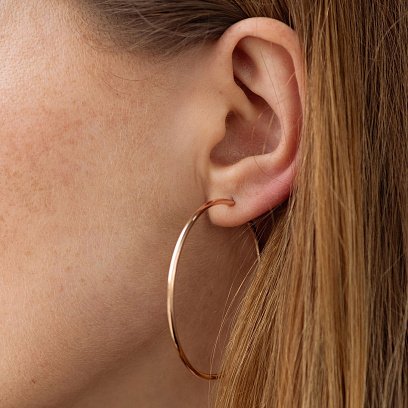 Серьги - кольца в красном золоте (4.8 см) с06857 №3