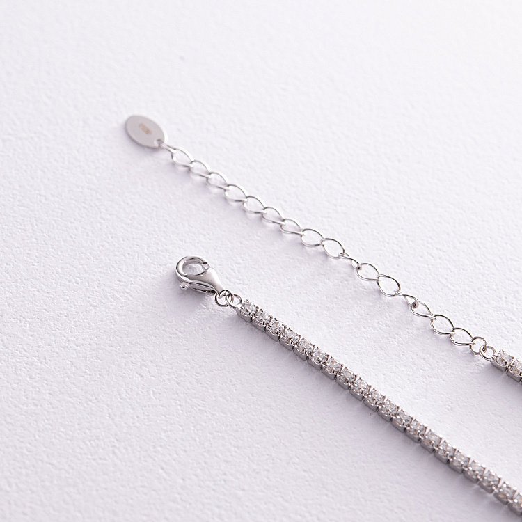 Серебряное колье - чокер "Сердечко" с фианитами 181259 от ювелирного магазина Оникс - 8