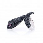 Срібний перстень "Змія" (чорні фіаніти) 111888 от ювелирного магазина Оникс - 1