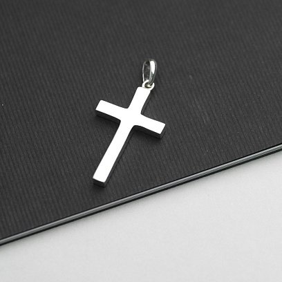 Срібний хрестик ручної роботи "Мінімалізм" 132750 №10