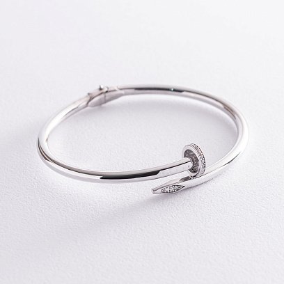 Золотий браслет "Цвях" з фіанітами б04603