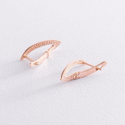 Золоті сережки на англійській застібці с07398 №4