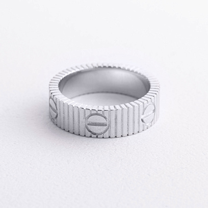 Каблучка "Love" у білому золоті к08423