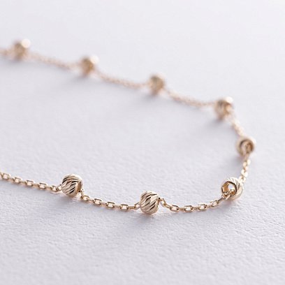 Браслет "Кульки" у жовтому золоті б05217 №3