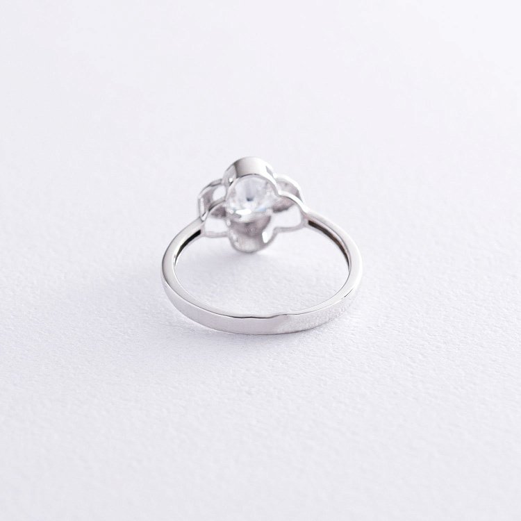 Золота каблучка "Конюшина" з фіанітами к05201 від ювелірного магазину Онікс - 2