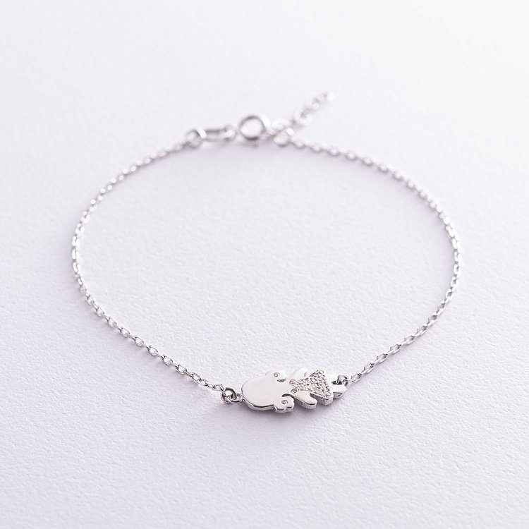 Золотой браслет "Девочка" с фианитами б02551 от ювелирного магазина Оникс