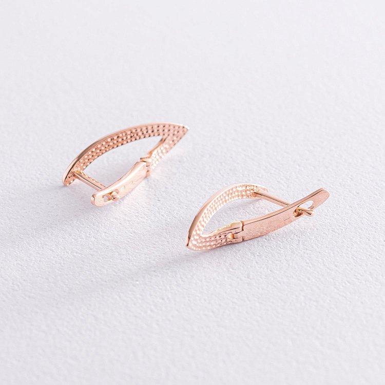 Золоті сережки на англійській застібці с07398 від ювелірного магазину Онікс - 3