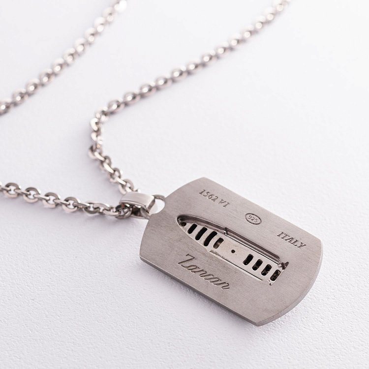 Мужское серебряное колье "Пуля" Zancan EXC331 от ювелирного магазина Оникс - 3