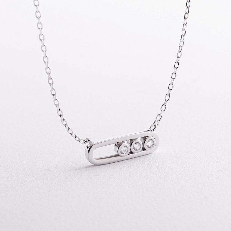 Серебряное колье "Daphne" с фианитами 181370 от ювелирного магазина Оникс