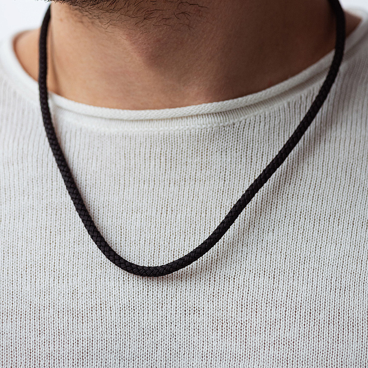 Ювелирный шнурок с золотой застежкой кол02566 от ювелирного магазина Оникс - 1