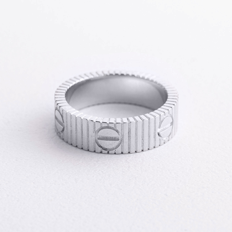 Каблучка "Love" у білому золоті к08423 від ювелірного магазину Онікс