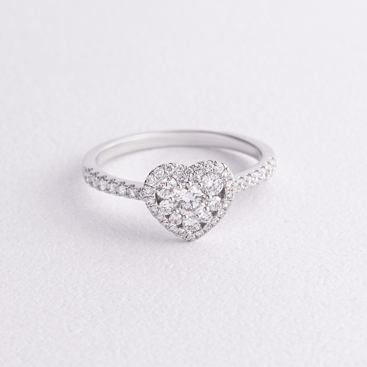 Золота каблучка "Сердечко" з діамантами кб0600ri від ювелірного магазину Онікс