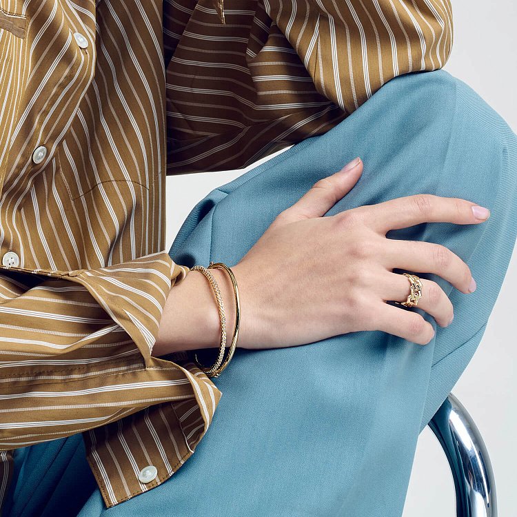 Широкое золотое кольцо "Catalina" к08183 от ювелирного магазина Оникс - 9