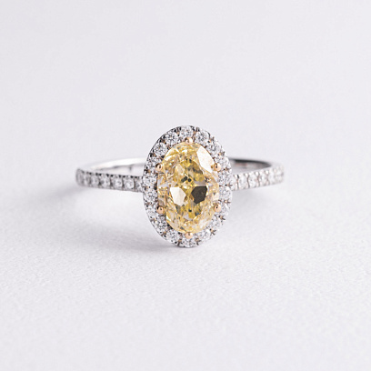 Кольцо с бриллиантами (белое золото) 243101121 №2