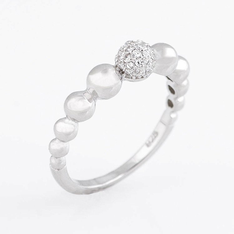 Срібний перстень "Кульки" (фіаніти) 111849 від ювелірного магазину Онікс