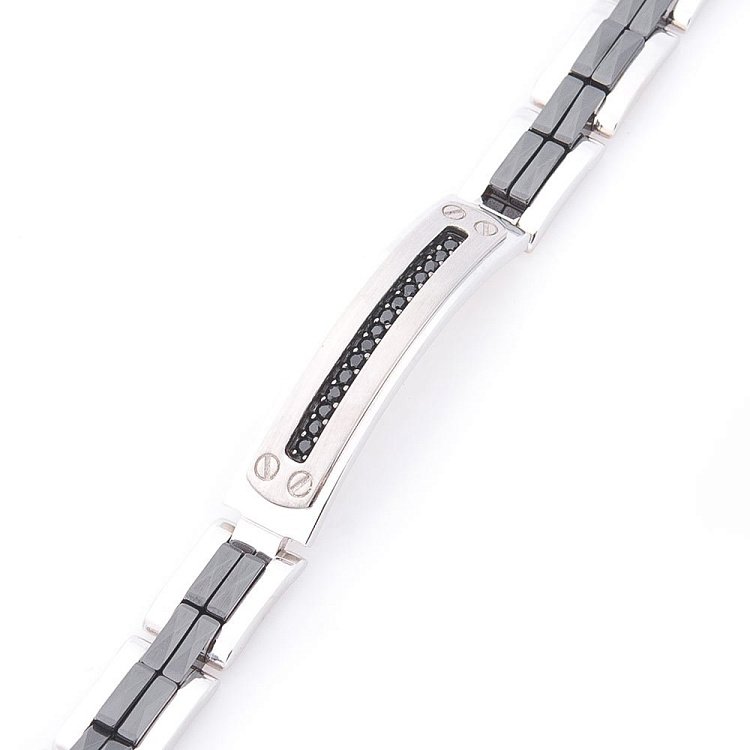 Золотий браслет (кераміка, фіаніт) б04050 від ювелірного магазину Онікс - 1