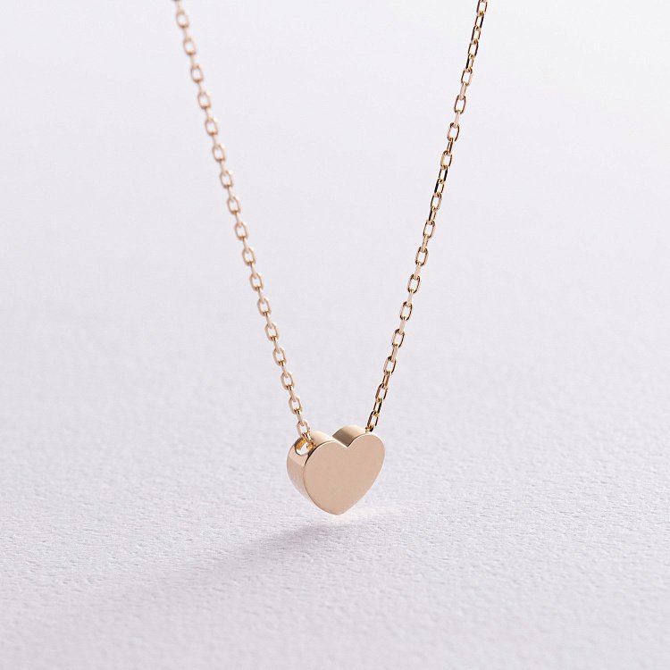 Колье "Сердечко" в желтом золоте кол02407 от ювелирного магазина Оникс