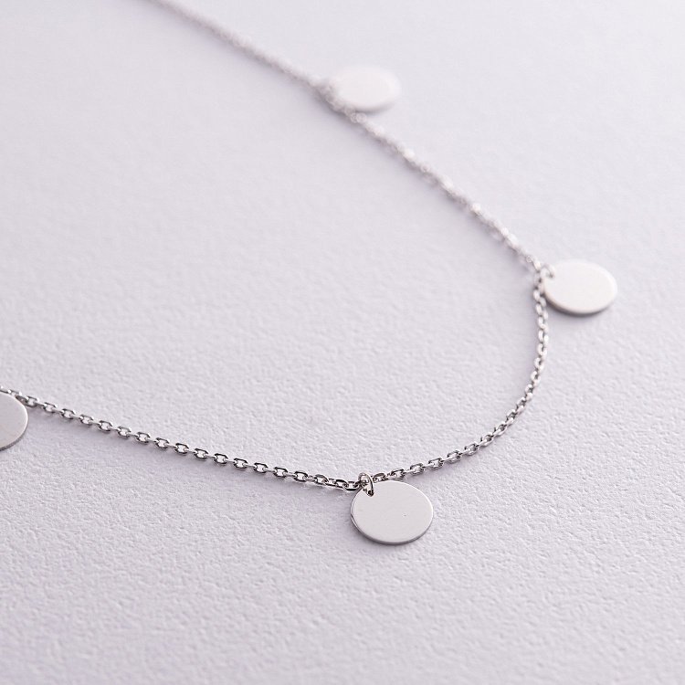 Серебряное колье "Монетки" 908-01149 от ювелирного магазина Оникс - 3