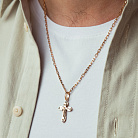 Золотий хрестик "Розп'яття. Спаси і Збережи" (фіаніти) 270139 от ювелирного магазина Оникс - 1