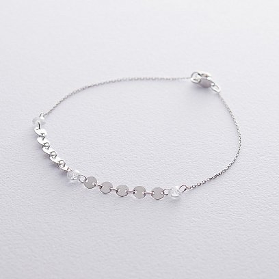 Золотий браслет Монетки з фіанітами б04289