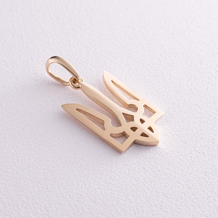 Кулон "Герб України - Тризуб" у жовтому золоті п03732 від ювелірного магазину Онікс