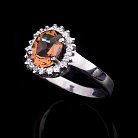 Родированное серебряное кольцо с фианитами и кварцем 111688 от ювелирного магазина Оникс - 2