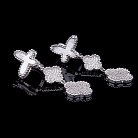 Срібні сережки "Метелики і клевер" з перламутром і фіанітами 121735 от ювелирного магазина Оникс - 1