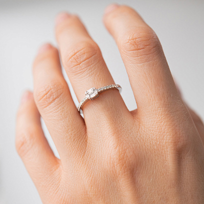 Золотое кольцо с бриллиантами кб0666va №5