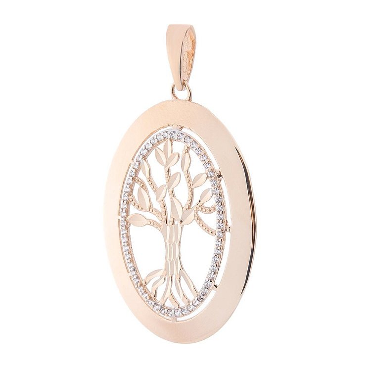 Золота підвіска "Древо життя" з фіанітами п01950 від ювелірного магазину Онікс - 1