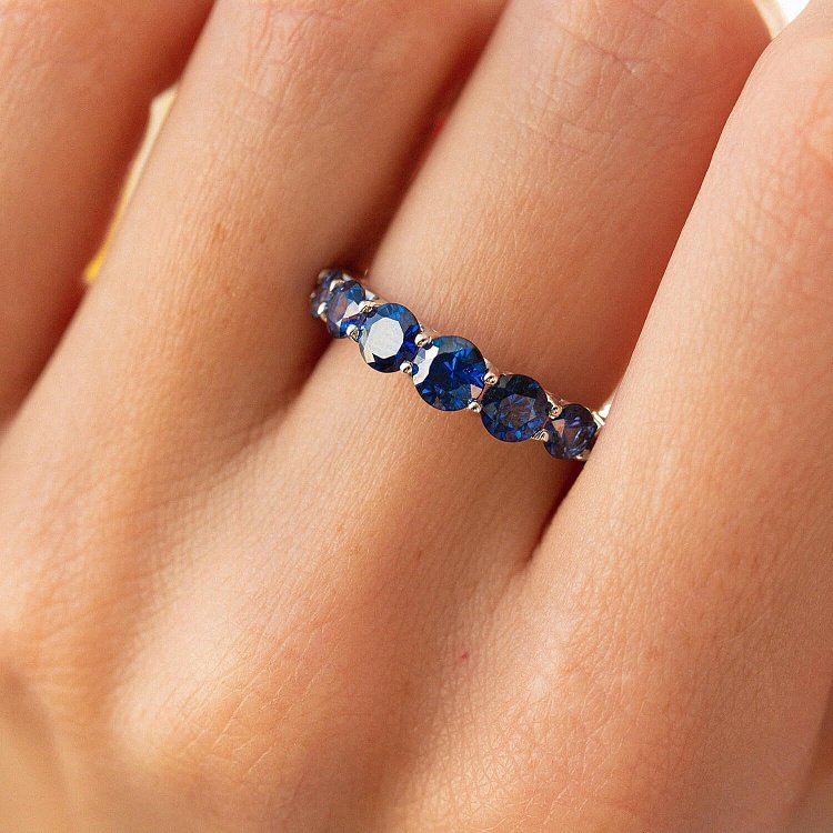 Золотое кольцо с сапфирами кб0438gl от ювелирного магазина Оникс - 5