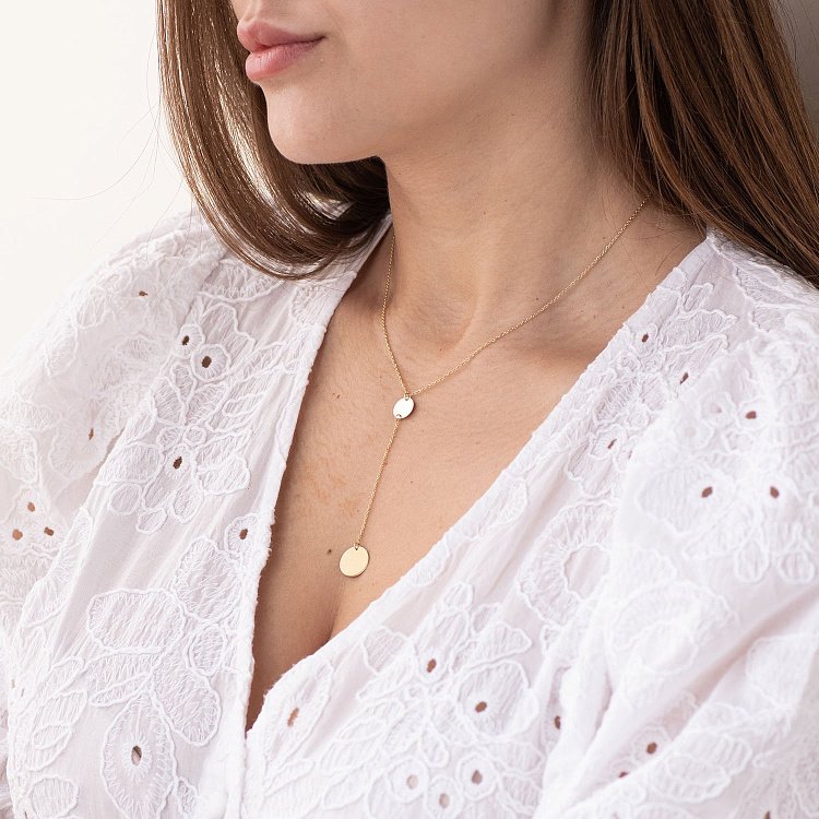 Кольє "Монетки" в жовтому золоті 860417М від ювелірного магазину Онікс - 1