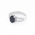 Срібний перстень (сапфір, фіаніти) 111557 от ювелирного магазина Оникс - 1